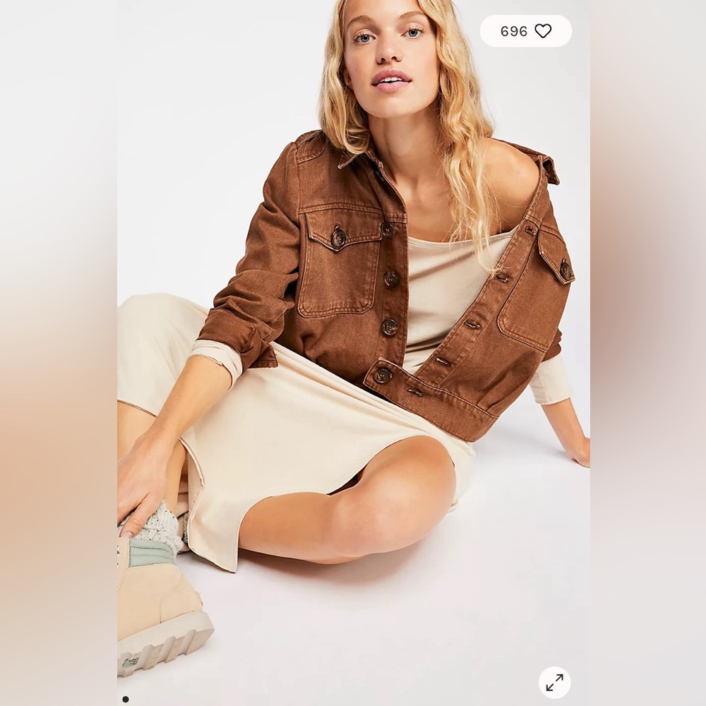 Free People Eisenhower Slouchy  Denim Jacket